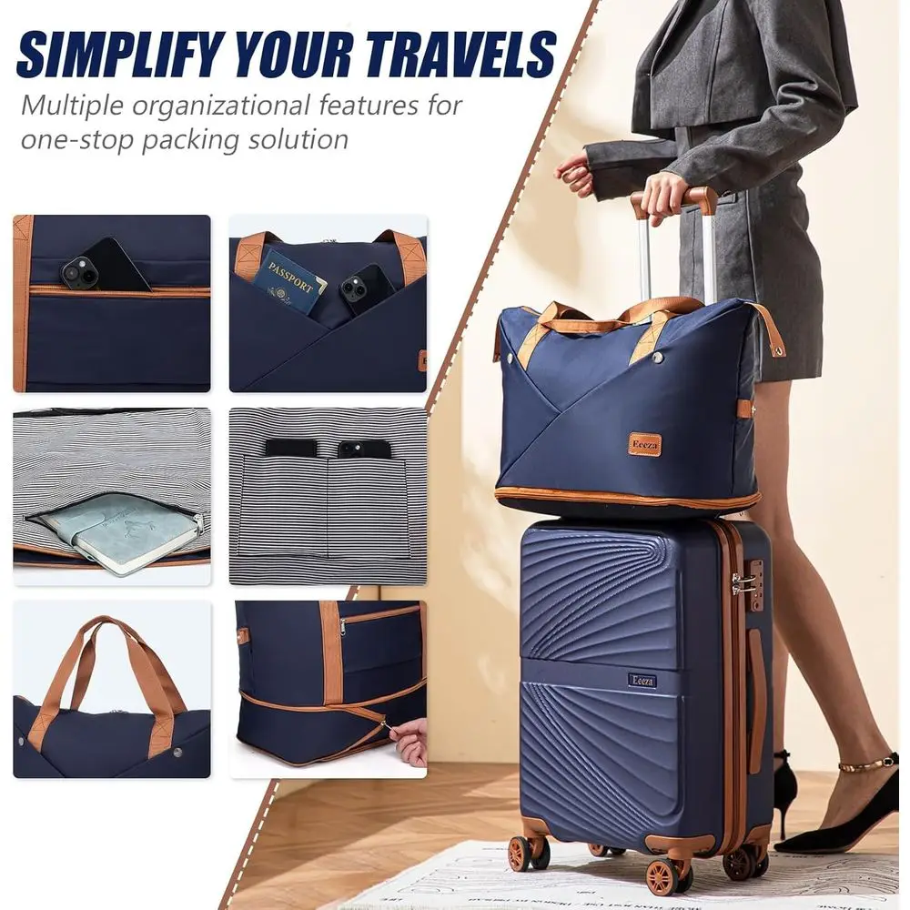 Travel Luggage Set: 3-Piece Spinner Suitcases with TSA Locks, ABS Hard Shell, 20/24/28 Inches