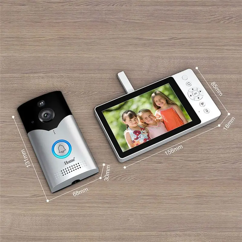 A84X-4MP 1440P SH054 5-Inch Wireless Wifi Video Doorbell With 120-Degree Wide Angle Camera Visual Door Viewer
