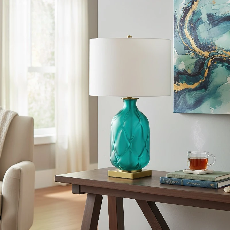 

Nordic Glass Desk Lamp Modern Minimalist Designer Model Houses Hotel Room Decoration Lighting American Bedroom Bedside Light E27