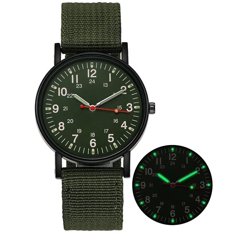 Luminous Nylon Band Military Watch Men Army Wrist Quartz Sports Shock Resistant Wristwatches Dress Up Watch Relojes Para Hombre