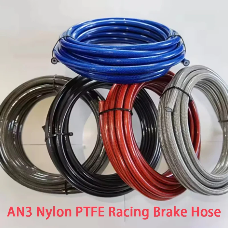 

AN3 Hose Stainless Steel Braided Motorcycle Hydraulic Brake Hose Line Nylon / PTFE Clutch Oil Line Dirt Bike Modification Pipe