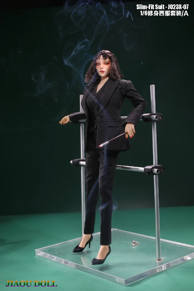 JIAOU DOLL JO23X-07 1/6 Scale Female Office Lady Slim Fitting Suit Set Clothes Model Fit 12-inch Sodier Action Figure Body Toys