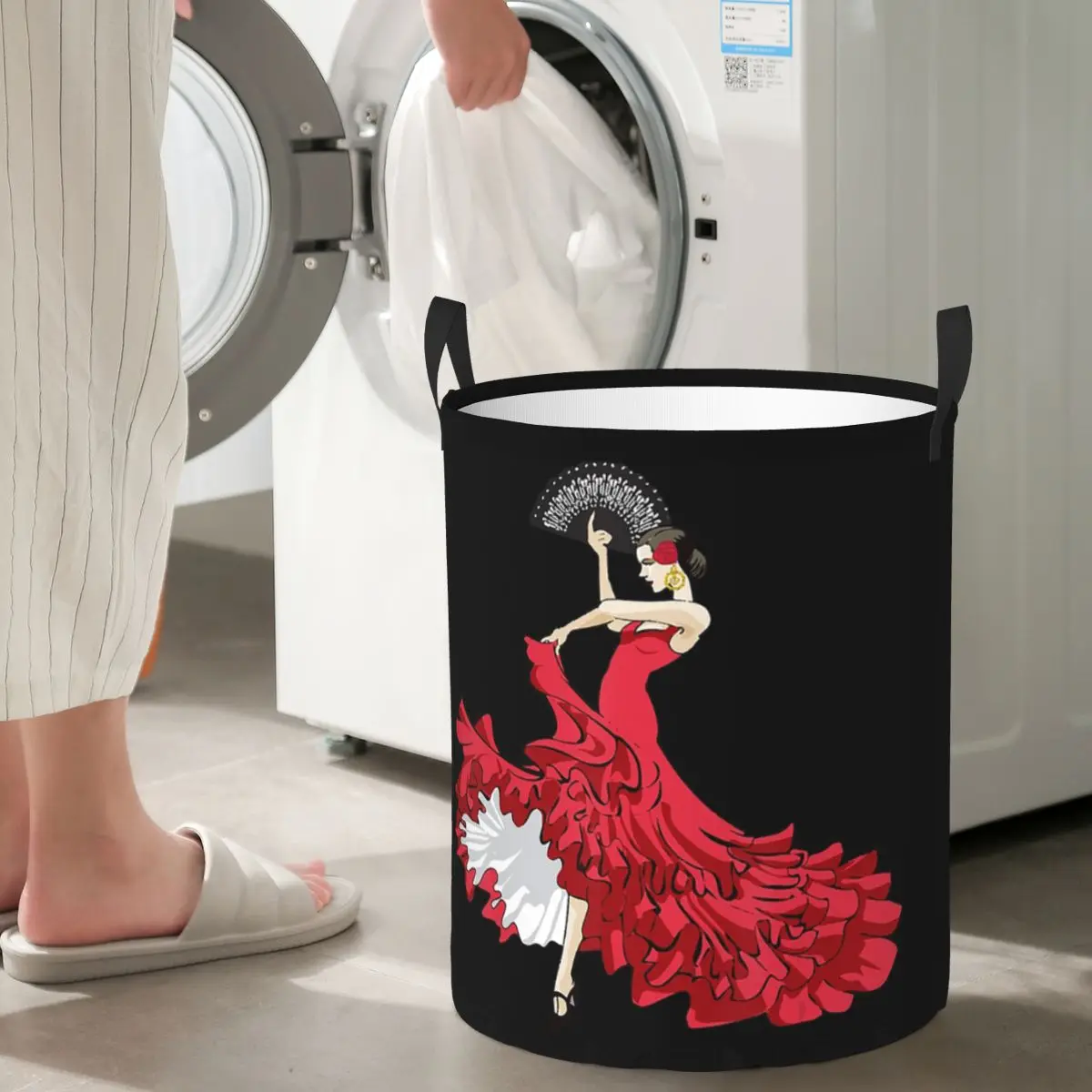 

Laundry Collector Flamenco Dancer Spain Foldable Laundry Basket Home Organizer Baby Washing Basket Home Organizer