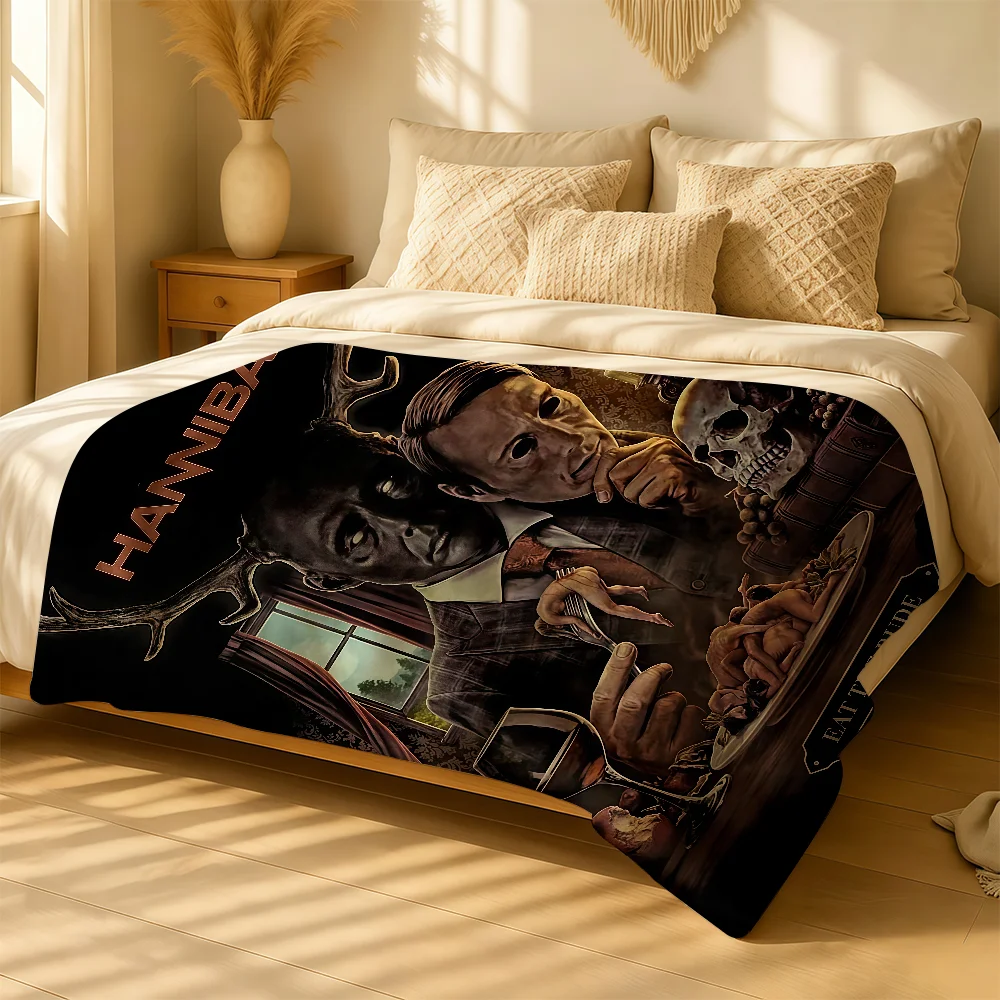 Mads Mikkelsen H-Hannibal Blanket For Soft Warm Knee For Bedroom Living Room Bed Sofa Camping Picnic Office Gift