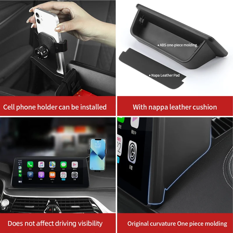 Car Organizer Dashboard Storage Box For BMW X5 G05 G06 X7 G07 2019-2022 LHD 12.3inch Screen Multimedia Navigation Phone Holder