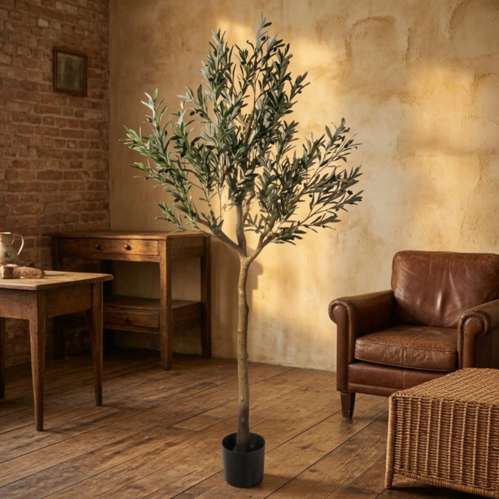 Ficus Lyrata Tree - Árvore de Oliveira Artificial Alta, Planta