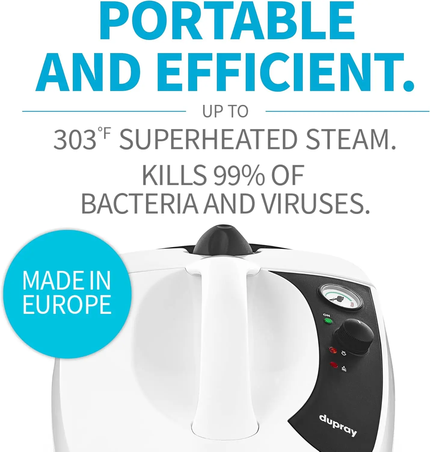 One Steam Cleaner- Portable, All-Purpose, Disinfecting, Chemical-Free Floor Steamer & Tile Cleaner Made in Europe for Home and P