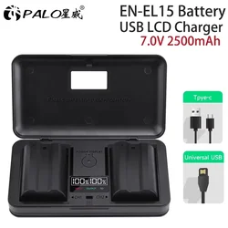 Batterie 2500mAh EN-EL15C EL15C EN EL15 + boîtier chargeur de batterie pour Nikon Z5, Z6, Z6 II, Z7, Z7II Danalystes, D850, D7500, D500, Dfemale