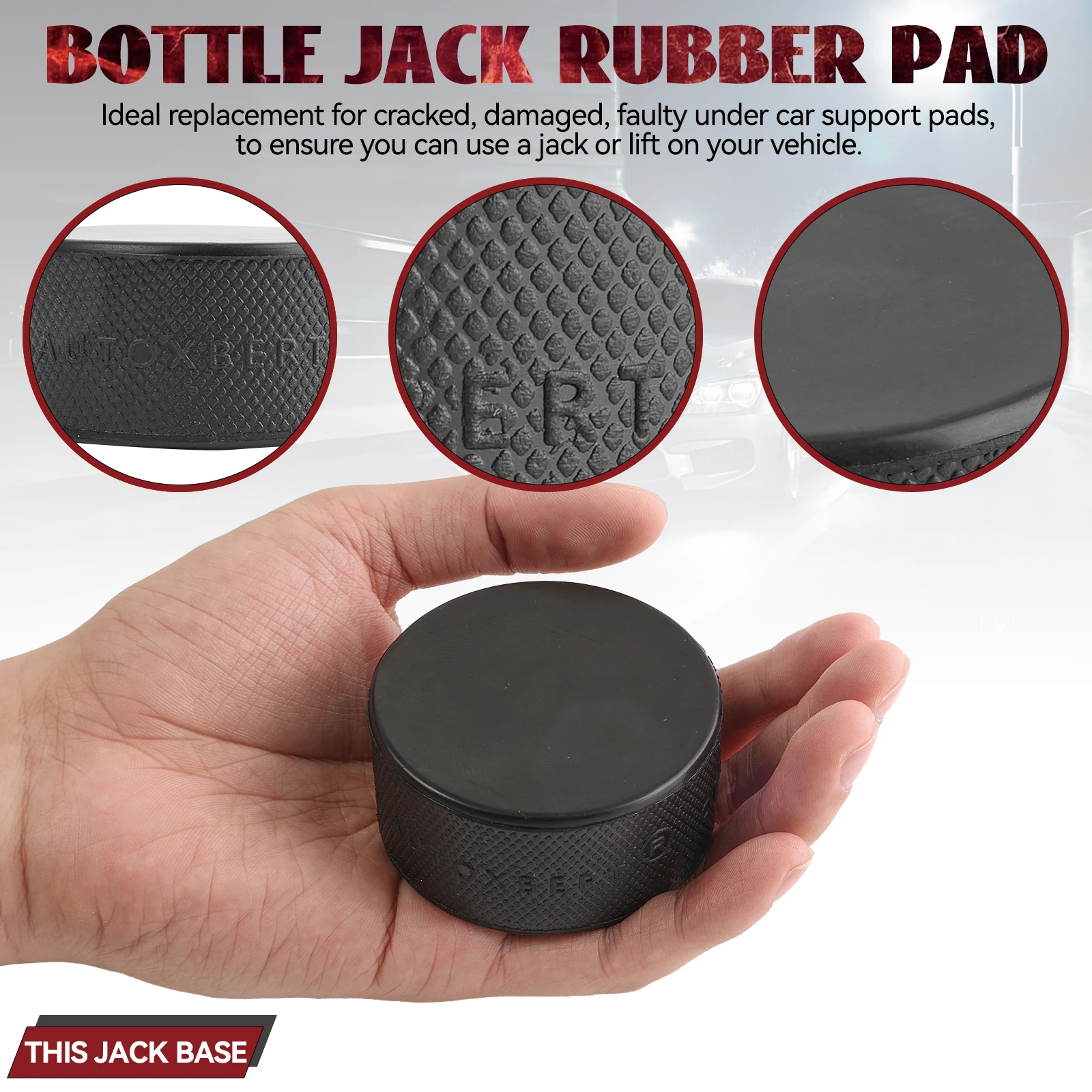 Universal Bottle Jack Rubber Pad Anti-slip Adapter Support Block Car Lift Tool For 10 T Bottle Jacks Jacking Points Repair 37mm