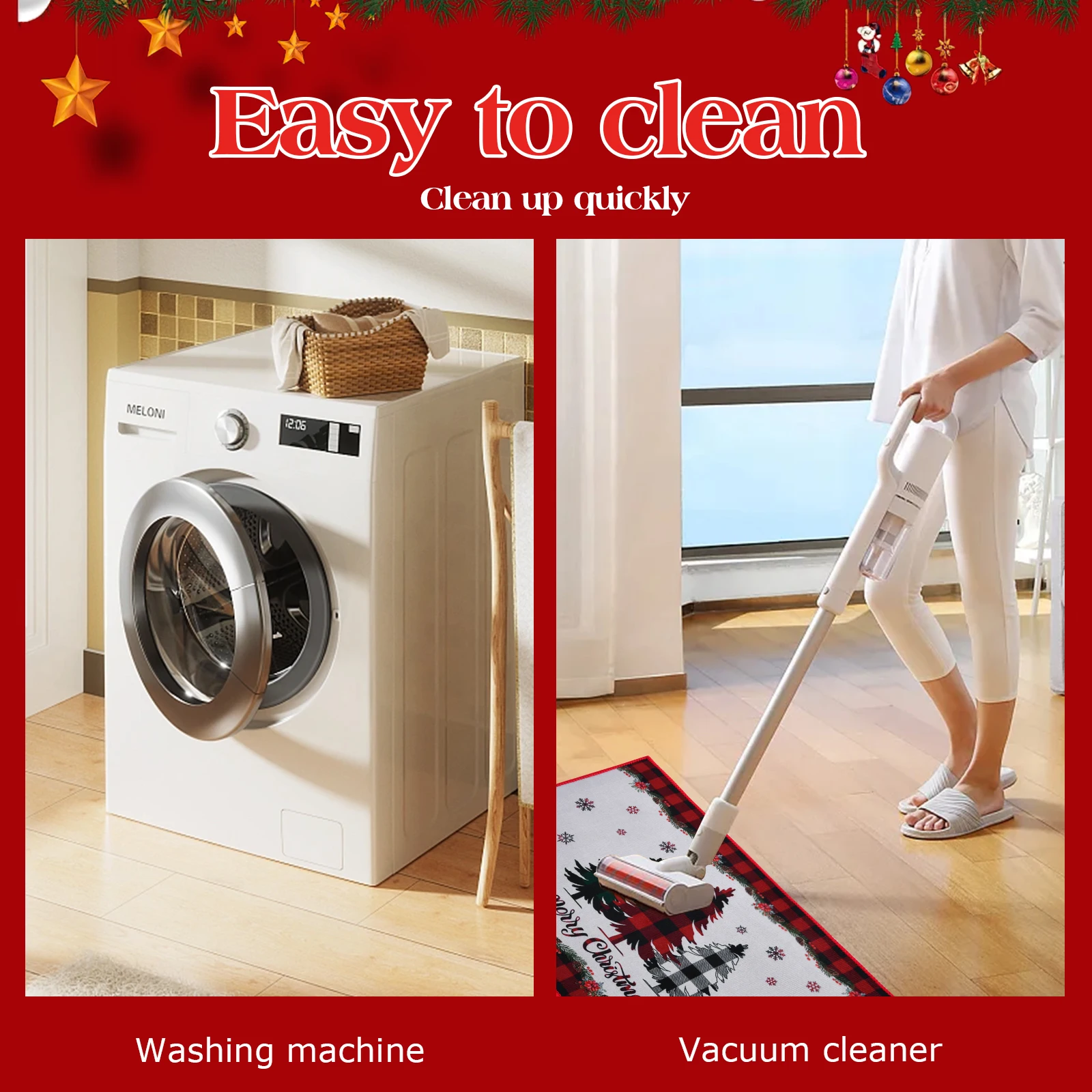 2024 Kerst Vloermat Slaapkamer Keuken Badkamer Entree Anti Slip Mat 40x60 CM Home Decor Deurmat Kerstmis Nieuwjaar gift