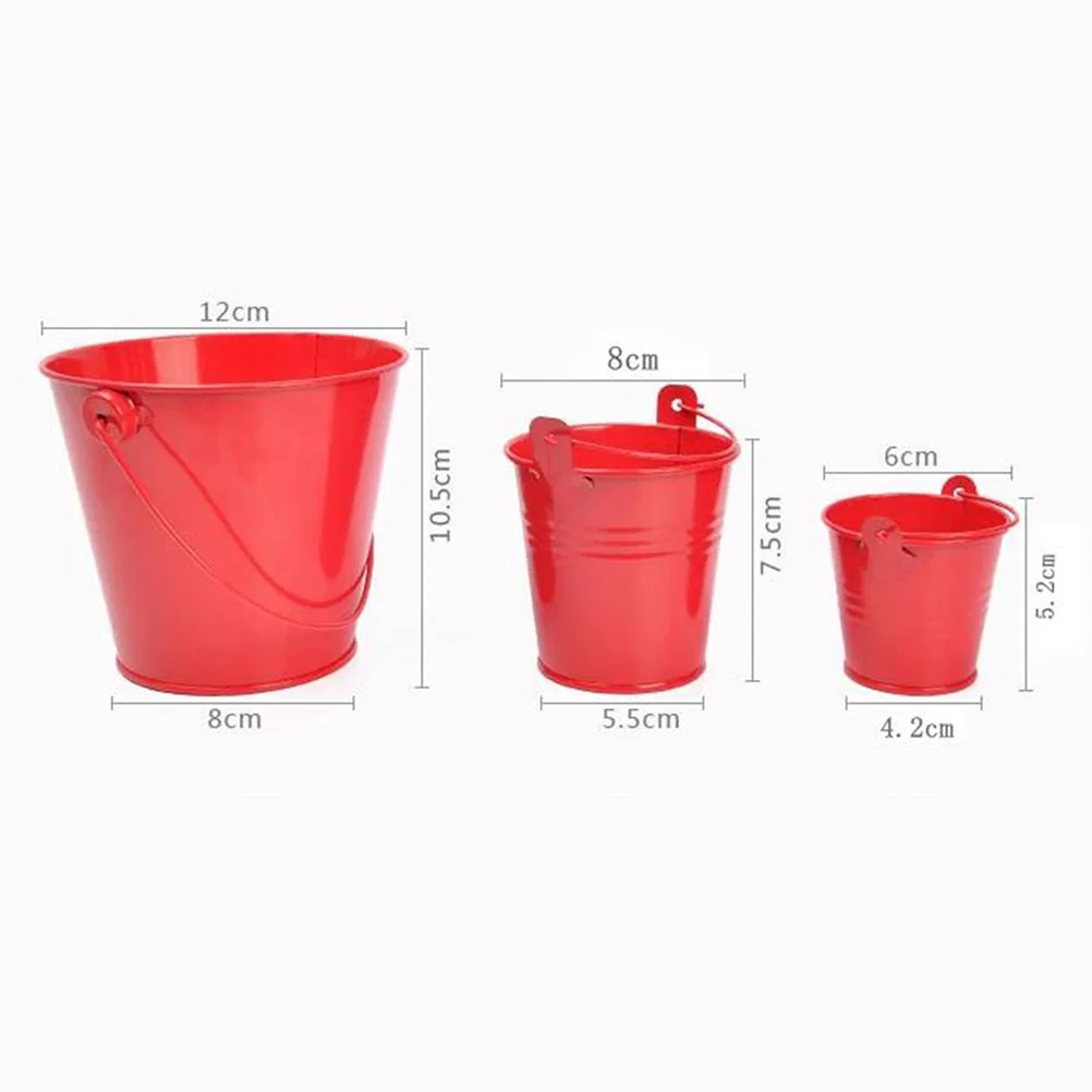 20 Pcs Plant Decor Planters Baskets Metal Tin Buckets Iron Mini Flower Pot Flowerpot