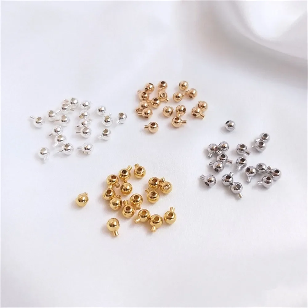 14K 18K Gold Round positioning bead positioning ball fastener DIY sterling silver bracelet necklace ending fastener