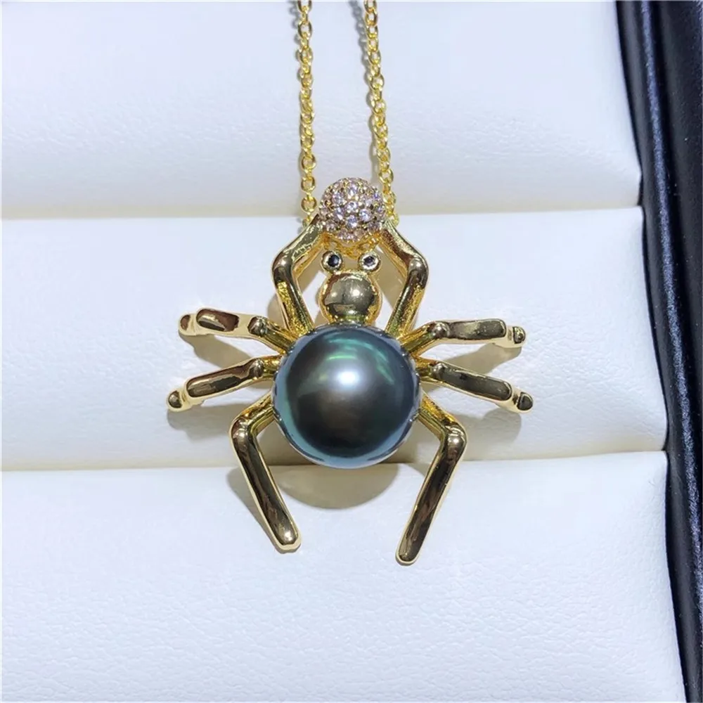 DIY Pearl Accessories 18K Bag Gold and Copper Thick Gold-plated Spider Personalized Fashion Creative Pendant Work in Progress