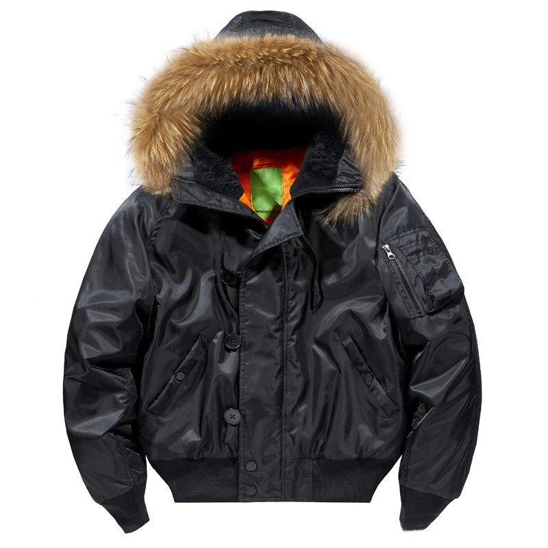 

Military Fur Collar Hood Warm Tactical Bomber Winter Jackets Men Hooded Male Outwear Coats Windproof Flight Pilot Jackets S-2XL