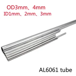 OD3mm 4mm 6061 Aluminum Tube Pipe Outer Diameter 4mm 3mm Inner Diameter 3mm 2mm 1mm Hollow Aluminum Pipe Alloy Aluminum Tube