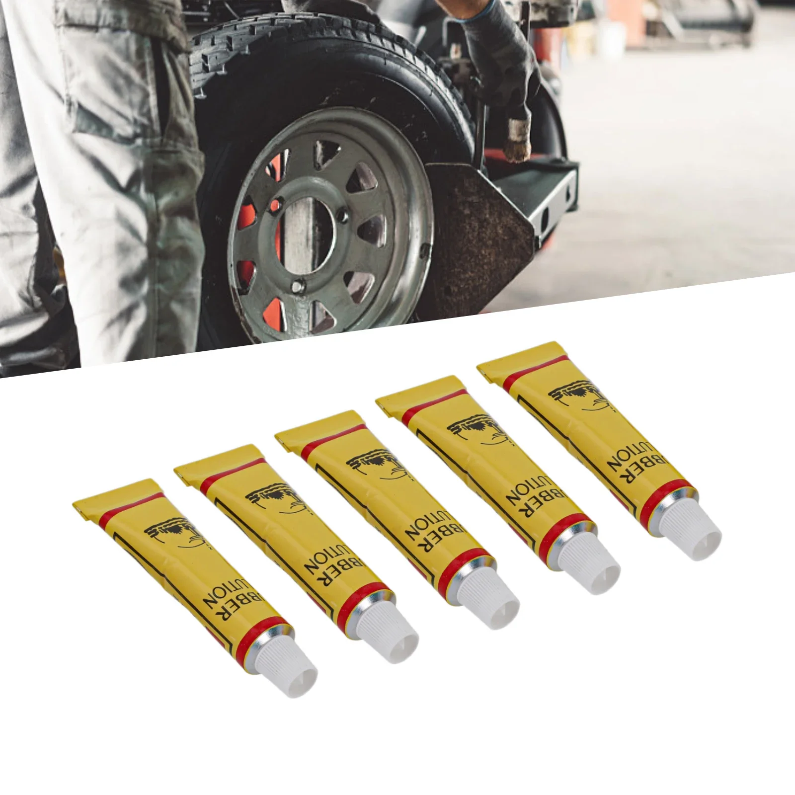 5pcs Motorcycle  Tire Tube Patching Glue Cement Adhesive Puncture Repair Use For Tire Patches And Other Vinyl And Repairs.