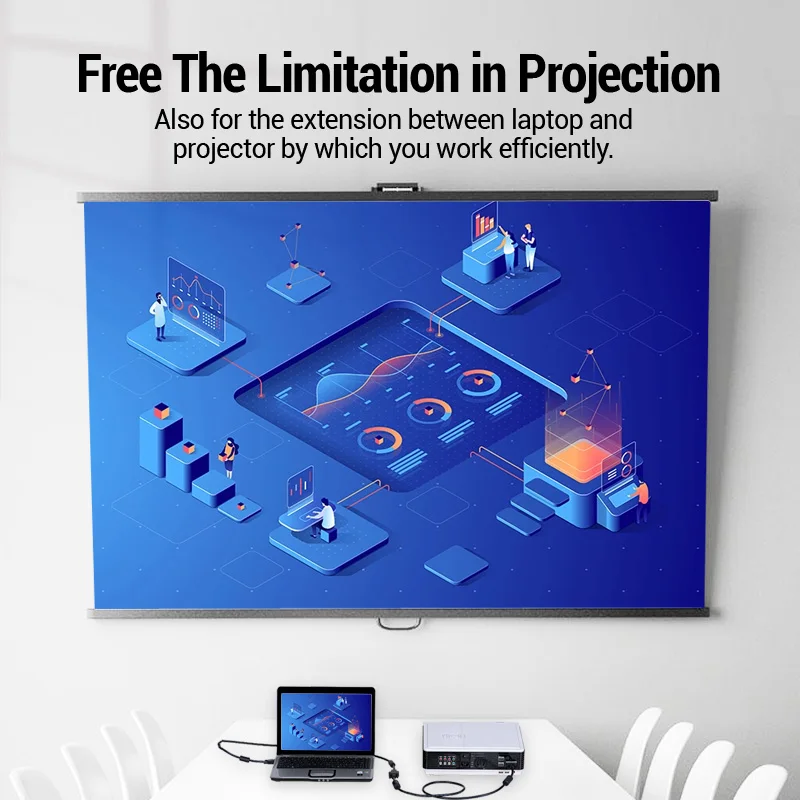 Удлинитель кабеля Vention Удлинительный кабель VGA, 1 м, 1,5 м, 2 м, 3 м, высококачественный штекер-гнездо, Кабель VGA для монитора компьютера, проектора, 5 м