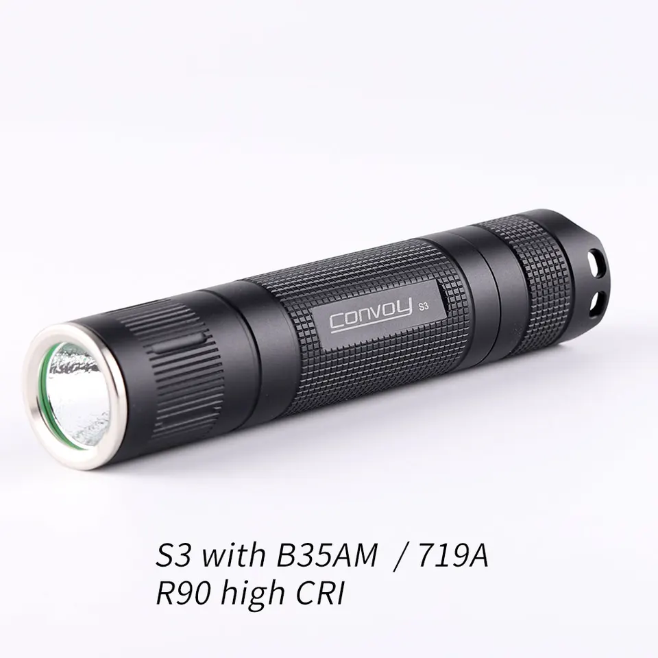 Convoy S3 B35AM 719A 18650 flashlight,R9080 R9050 R90 high CRI