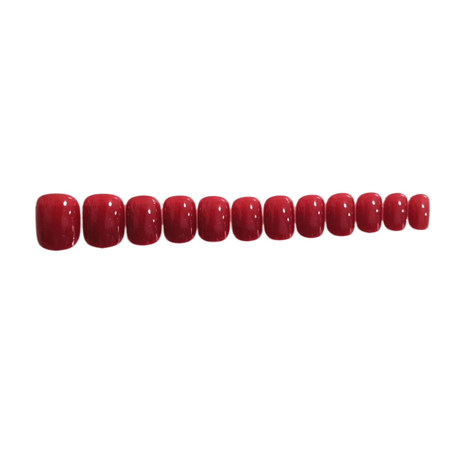 Solid-Color Wine Red False Nails Thin Full Cover Nail Ornament for Daily Everyday Wearing