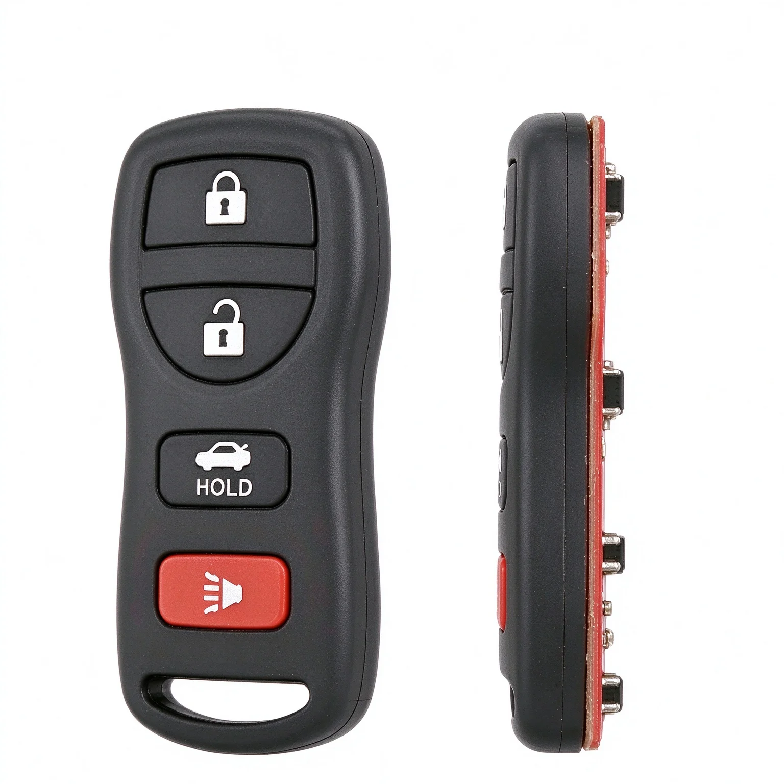 Xhorse XKNI20EN Wired Remote Car Key 4 Buttons Lock Unlock Trunk Panic Keyless Entry Fob with Programmable Red PCB Circuit Board