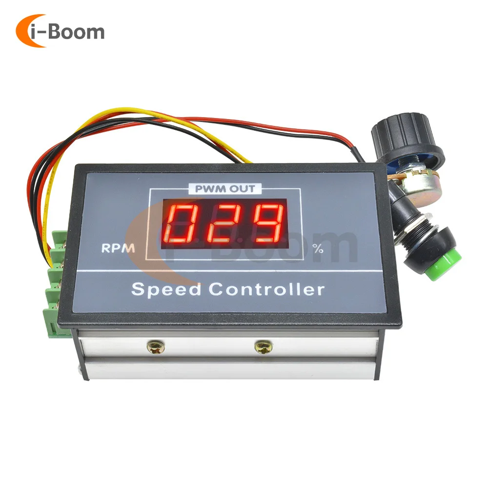 30A Cyfrowy regulator prędkości obrotowej silnika PWM DC 6V 12V 24V 48V Nieskończenie Regulacja częstotliwości przycisku przełącznika