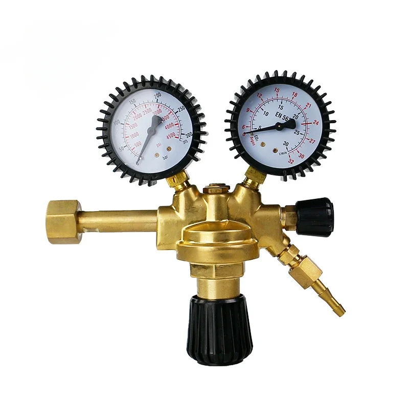 Pressure Reducer Regulador de Dióxido de Carbono Soldagem Weld Gauge Mig Tig Flow Meter com Grommet e Nut Regulador ar