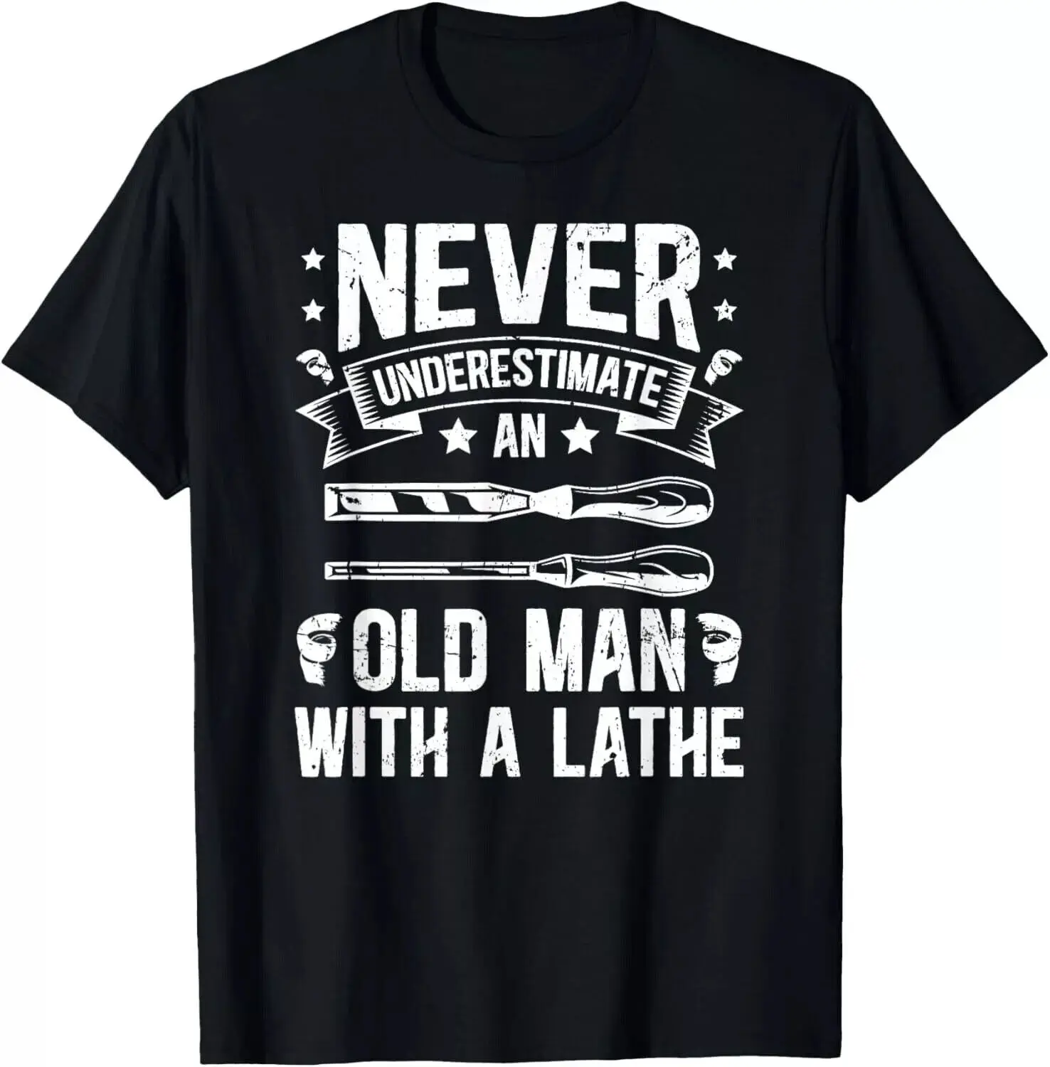 Old Man With A Lathe Work Woodturning Woodturner Gift Unisex T-Shirt