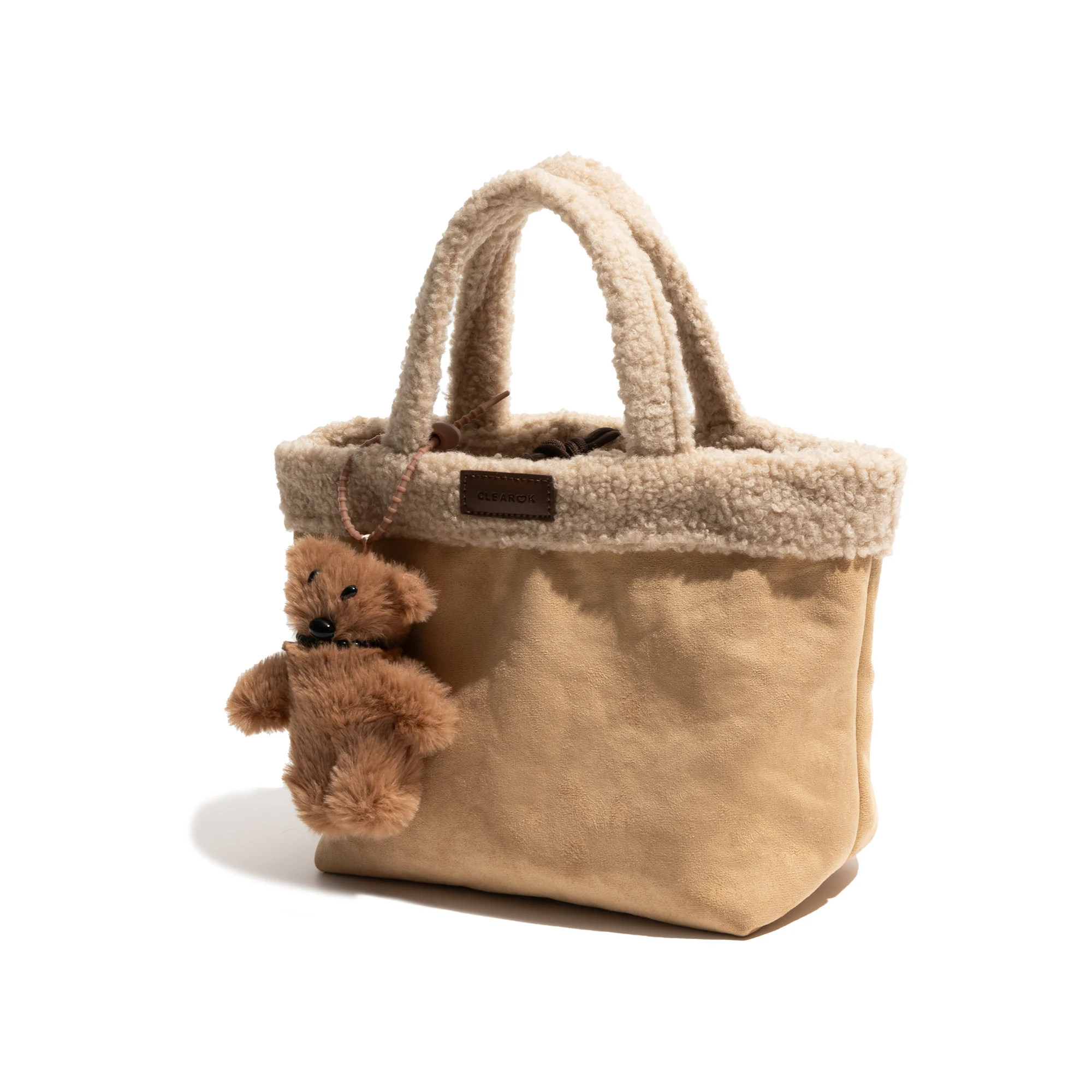 MABULA Retro Handbag Large Capacity Lamb Wool Bucket Bag Japanese Style Vintage Tote Bag For Women Luxury Designer Handbags image 4