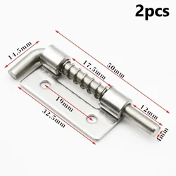 2Pcs Silver Door Latch Sliding Lock Bolt Latch Hasp Staple Gate Safety Lock Latch Bolt Latch Spring