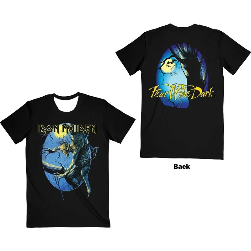 الحديد البكر في مكان ما في الوقت المناسب تي شيرت إيدي سايبورغ خمر روك باند تي شيرت الرجال ثلاثية الأبعاد تي شيرت مطبوع أنيق المرأة بلايز Y2k