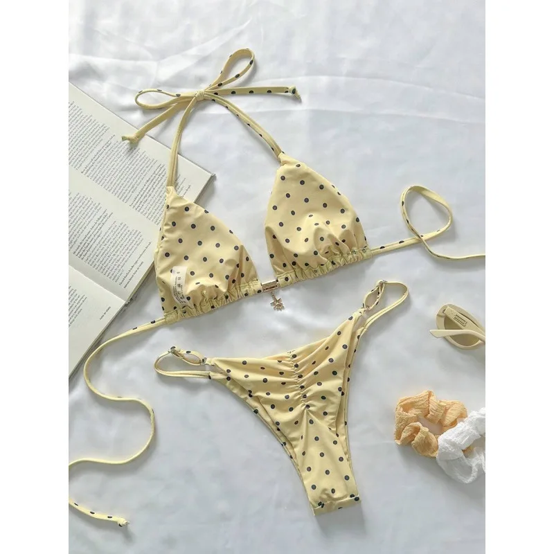 2026 Bikini de lunares Bikin Sexy Correa Split Set Traje de baño Mujer
