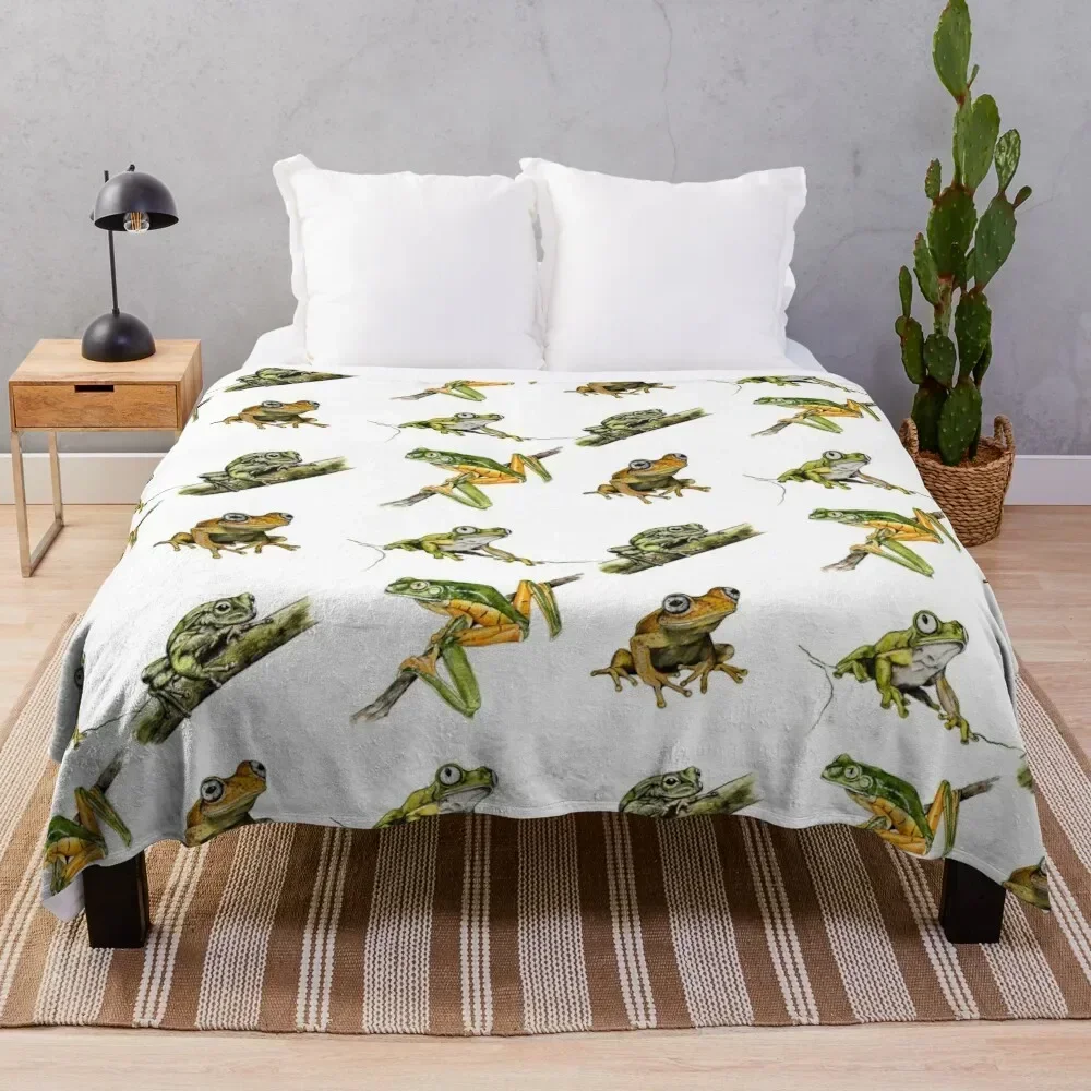 

Frog collage Throw Blanket cosplay anime Loose For Baby Blankets