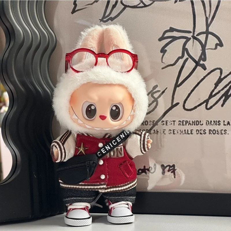 Mini Doll'S Clothes Outfit Accessories For Korea Kpop Exo 15-17cm Labubu Idol V1 V2 Baseball jersey pants shoes Clothing Gift