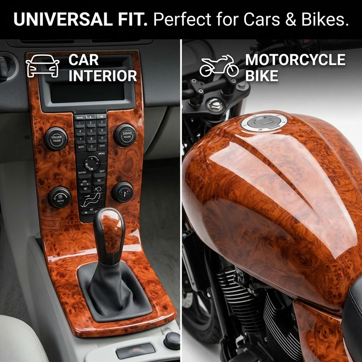 Premium Wood Grain Textured Vinyl Wrap Decal Car Stickers PVC Change Color Film for Cabinet Furniture Decorative Film