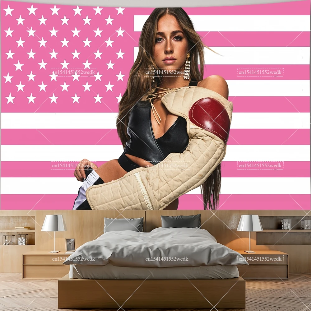 Tate McRae Pink American Flag Tapestry Wall Hanging Aesthetic Room Decor Hippop Tapestrys For Bedroom Home And Garden Banners