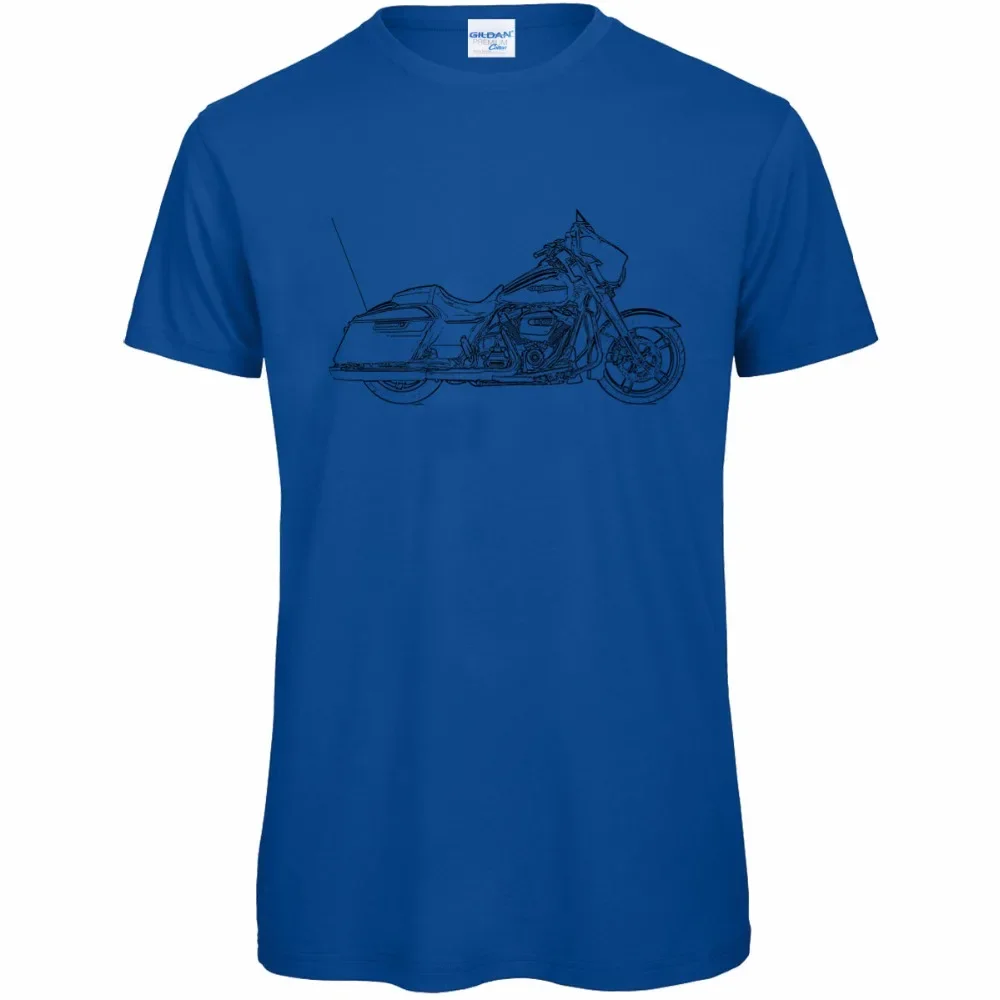 Hot Sale 100% Cotton Custom Printed Personalized T-Shirts Fashion Street Glide Inspired Motorcycle Art Men's Tee Shirts Classic