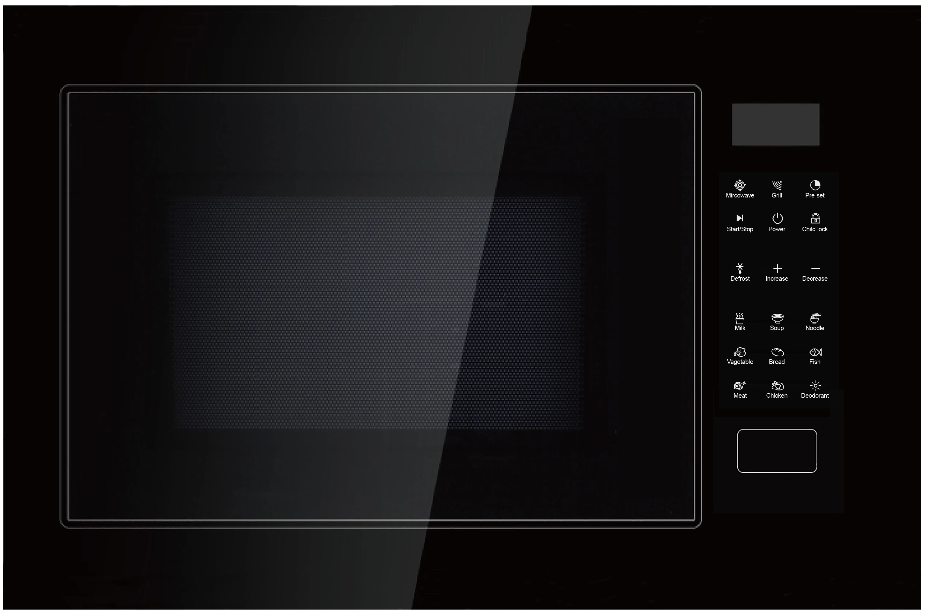 25L eingebauter Mikrowellenherd aus Edelstahl mit Grillfunktion