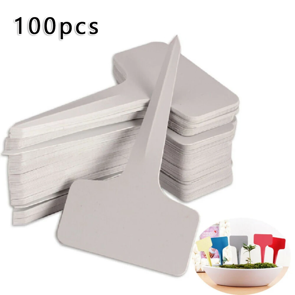 

100pcs White Plastic Gardening Tags Flower Plant Labels Bonsai Marking Garden Tray Pots Decoration ﻿Planting Accessories
