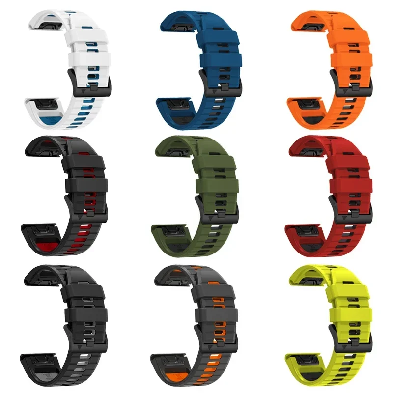 Sports Silicone Watch Band QuickFit 22mm 26mm For Garmin Fenix 8 E 7 7X 6 6X 5 5X Plus/Epix Pro Gen 2 47mm 51mm/Enduro 3 Strap