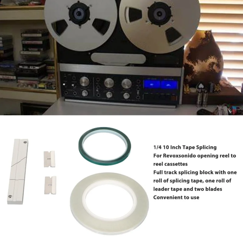 1/4 10 Inch Splicing Block Kit Aluminum Open Reel Tape Media With Splicing Tape Leader Tape Media Blade For Revoxsonido