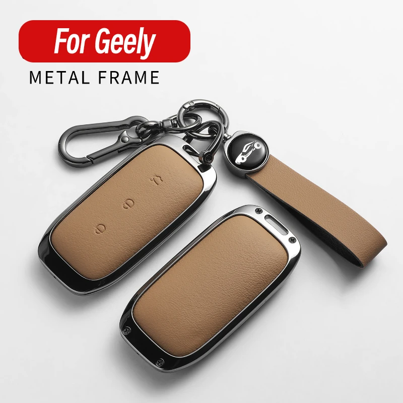 Compatible For Geely Galaxy E5 EX5 Starray EM-i L6 L7 Remote Fob Protector Cover Aluminum Alloy Keychain Auto Accessories