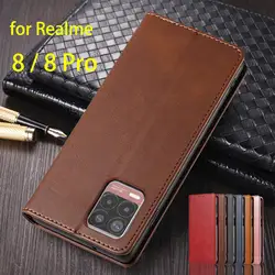 Magnetic Attraction Flip Cover Leather Case for OPPO Realme 8 / Realme 8 Pro 6.4