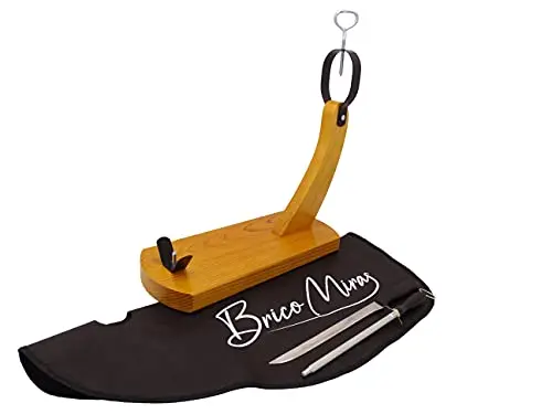 Economic Jamonero model Huelva, gift knife, chaira and black cubreham, Jamonero model gondola ideal for home use