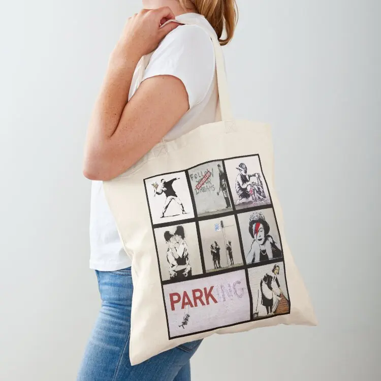 

Banksy Montage 01 Various Banksy Artworks Tote Bag hand bag Gift bag Women's shopper Handbags women