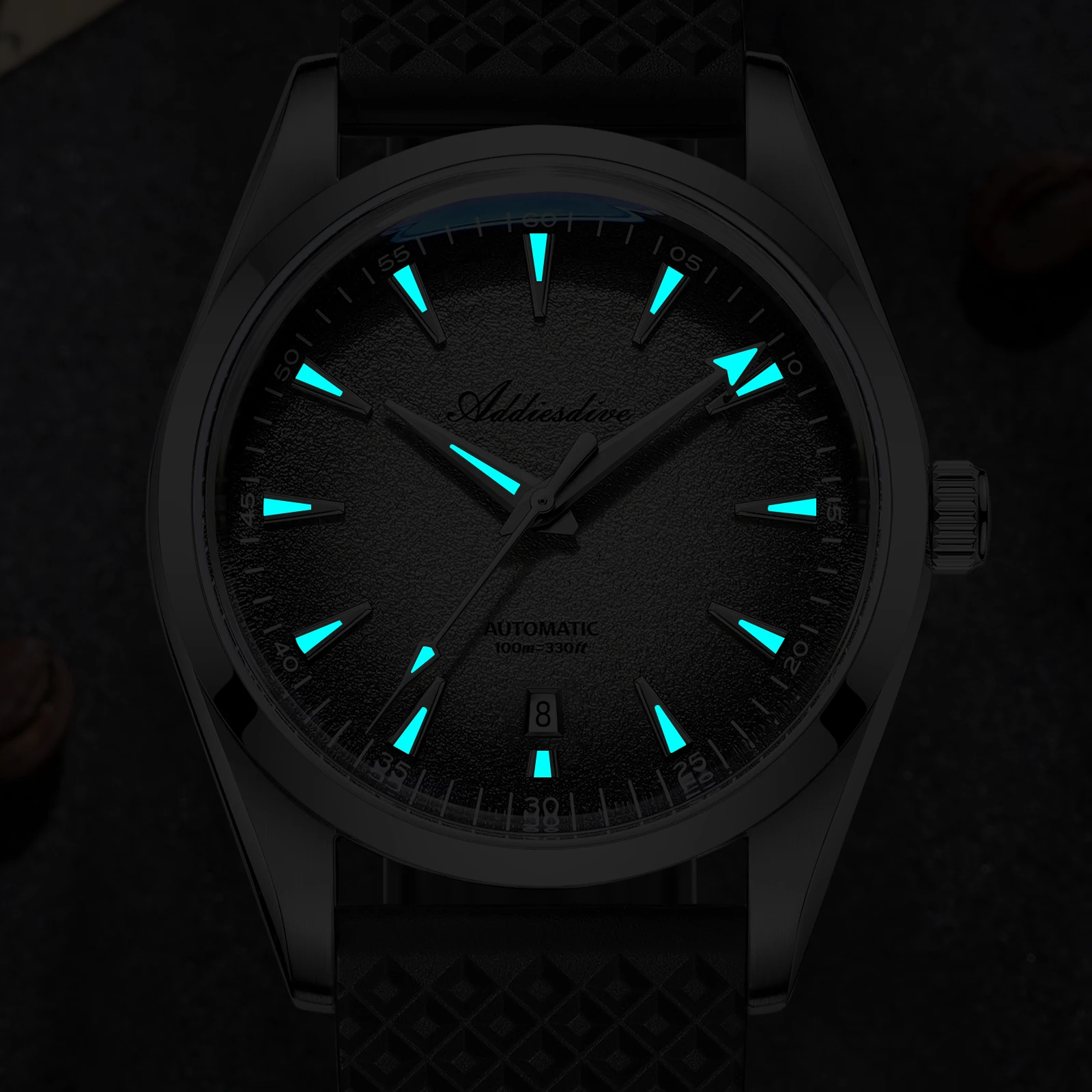 ADDIESDIVE Механические часы reloj hombre Gradient Blue Dress Автоматические часы Водонепроницаемые 10 барные зеркальные стеклянные часы