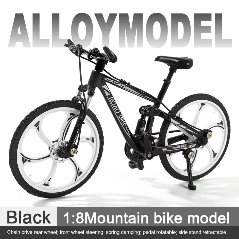 Simulation Road Bike Model Ornament, Mini Bicycle Tabletop Decor, Metal Craft Home Office Display Collectible Gift