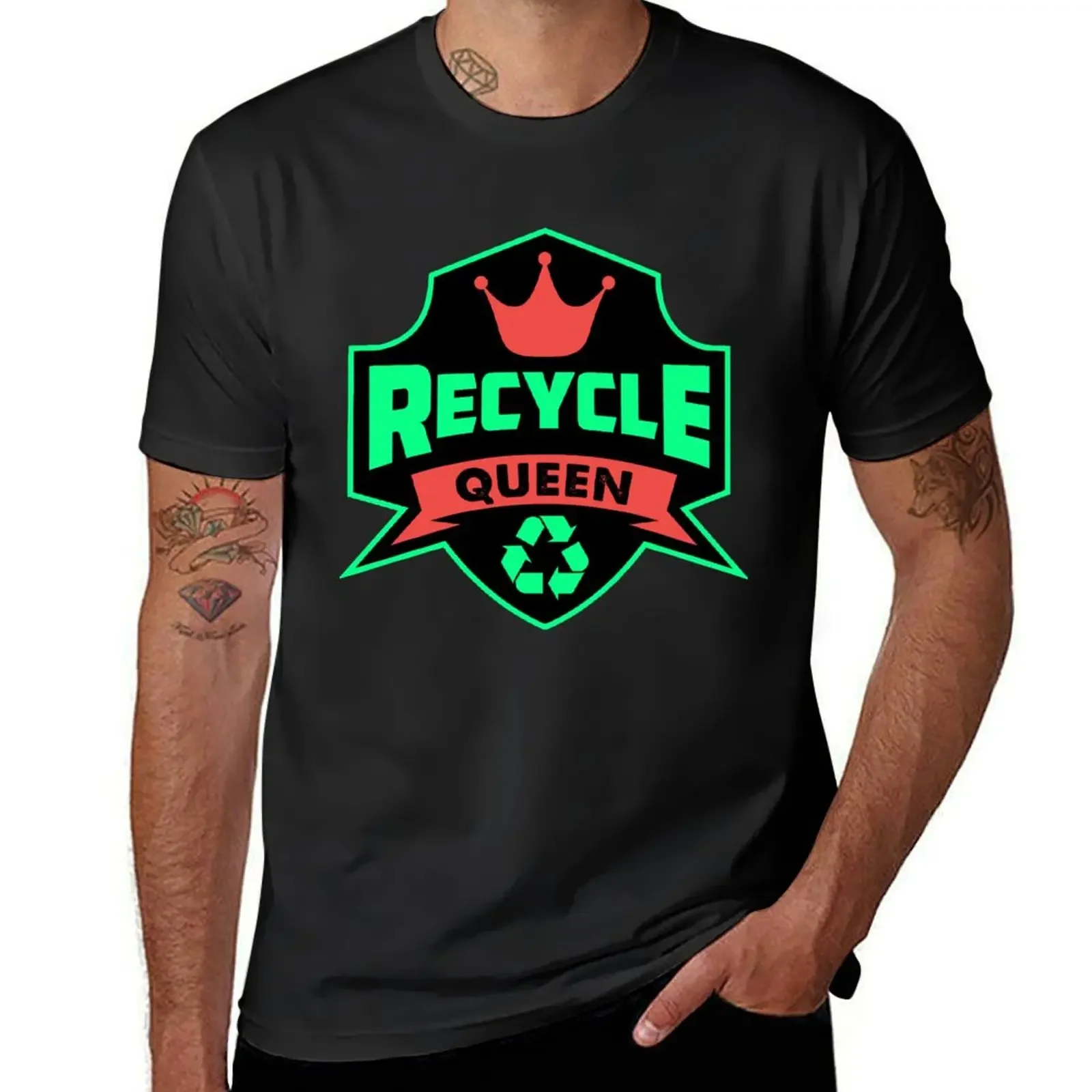 Recycle Queen Recycling Go Green Environmental Waste Earth Day T-Shirt anime blanks mens t shirts