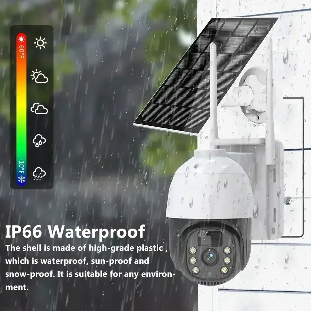 Imagem -06 - Solar Recarregável Bateria sem Fio Segurança Dome Alimentado Cor Pir Night Vision Câmera ip ao ar Livre Cartão Sim 5mp 4g