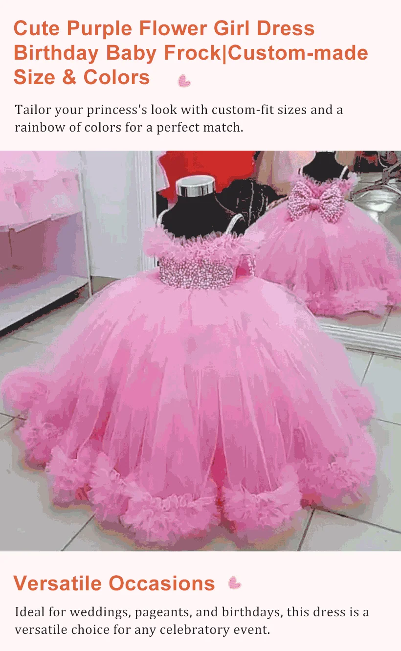 Luxus Prinzessin Applikation Blumenmädchenkleider für Hochzeit Tüll Perlen Ball Kinder Festzug Kleid Geburtstagsfeier Erstkommunion tragen – Detail 14