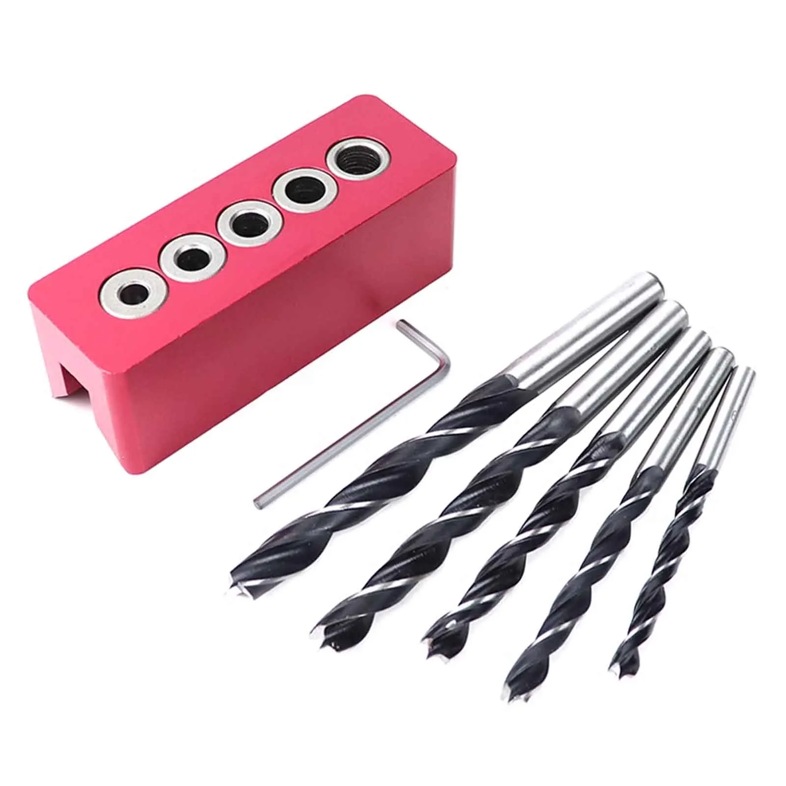 

90° Straight Hole Locator with 6/7/8/9/10mm Vertical Drill Head, DIY Woodworking Hole Drilling Positioner Kit